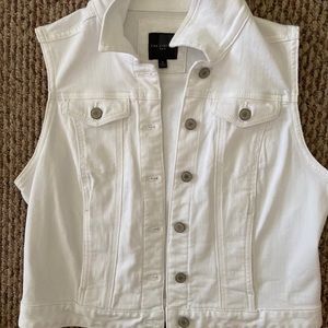 White denim vest